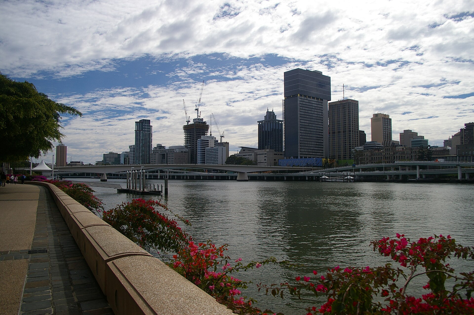 Brisbane River and CBD skyline from South Bank