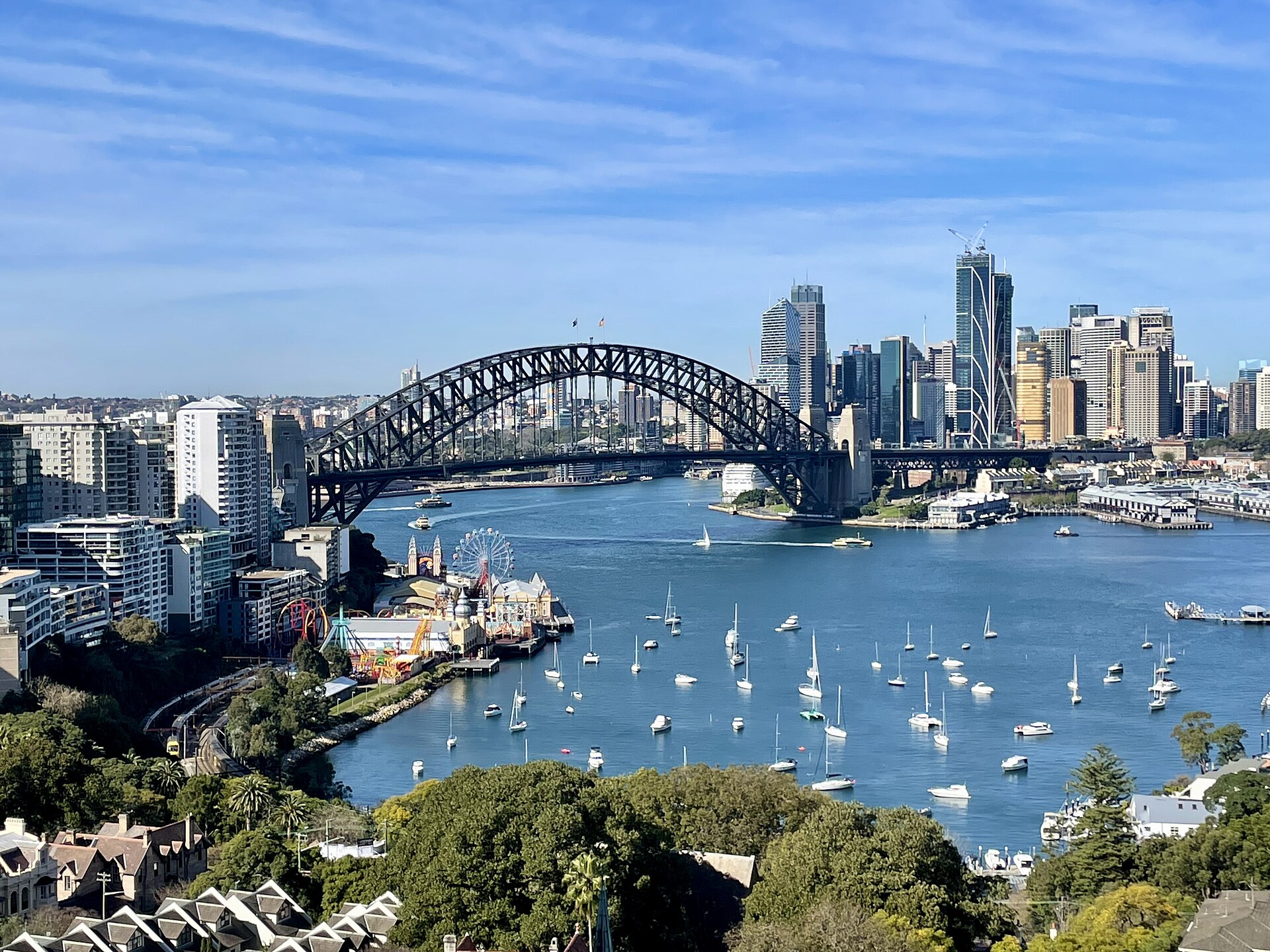 Sydney CBD skyline seen from North Sydney across the harbour
