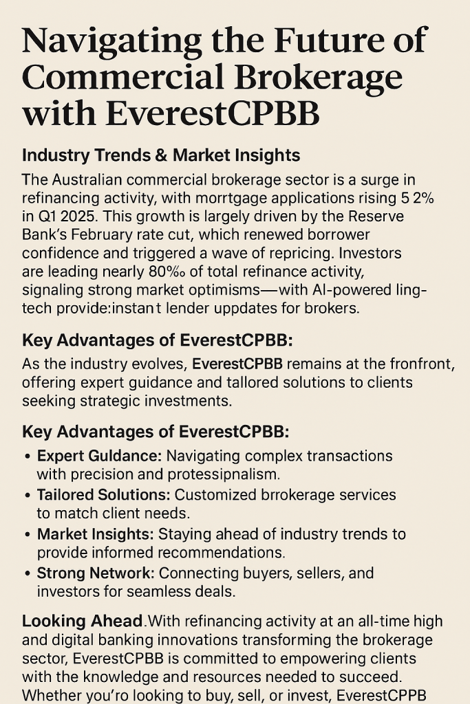 Navigating the Future of Commercial Brokerage with EverestCPBB